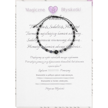 Bransoletka celebrytka czarny TURMALIN SODALIT HEMATYT ochrona i piękno